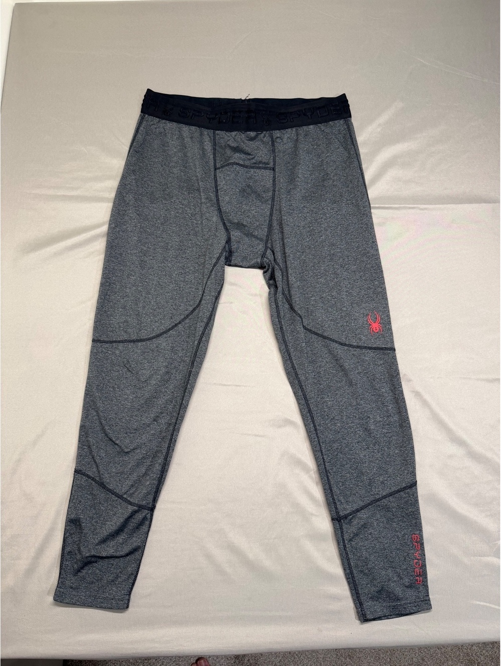 Spyder Active Gray Athletic Pants with Red Logo
